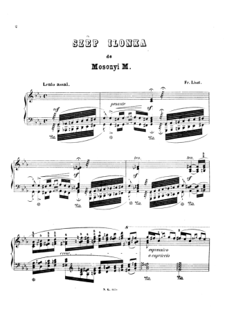 Franz Liszt  score for Piano