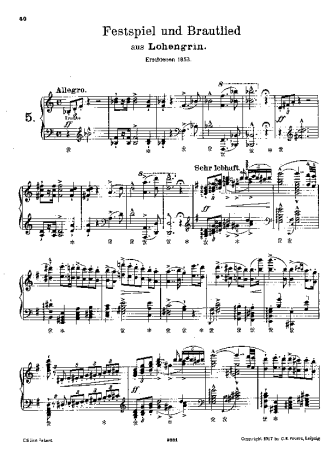 Franz Liszt  score for Piano