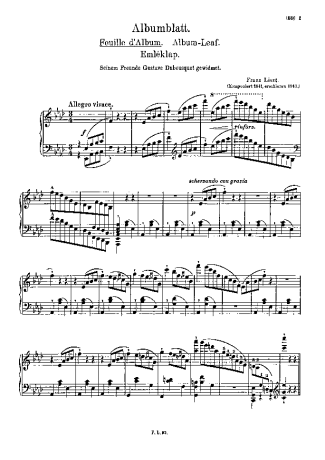 Franz Liszt  score for Piano