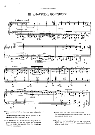 Franz Liszt  score for Piano