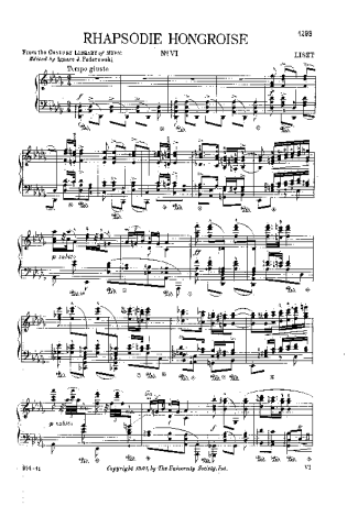 Franz Liszt  score for Piano