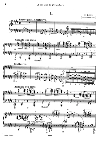 Franz Liszt  score for Piano