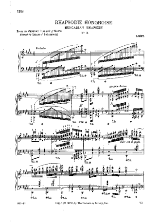 Franz Liszt  score for Piano