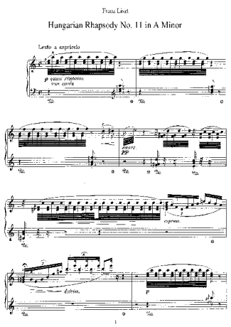 Franz Liszt  score for Piano