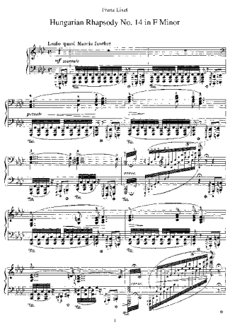 Franz Liszt  score for Piano