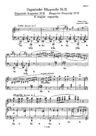 Franz Liszt  score for Piano