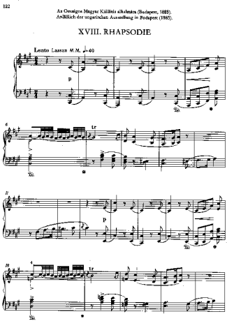 Franz Liszt  score for Piano