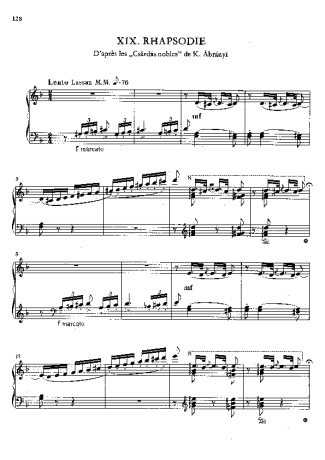 Franz Liszt  score for Piano