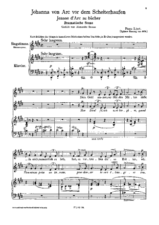 Franz Liszt  score for Piano