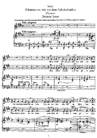 Franz Liszt Jeanne D´Arc Au Bûcher S.293 score for Piano