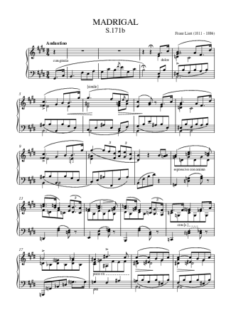 Franz Liszt  score for Piano