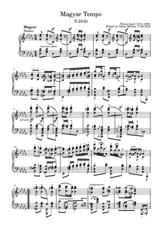 Franz Liszt  score for Piano