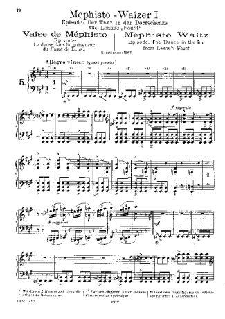 Franz Liszt  score for Piano