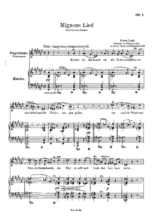 Franz Liszt  score for Piano