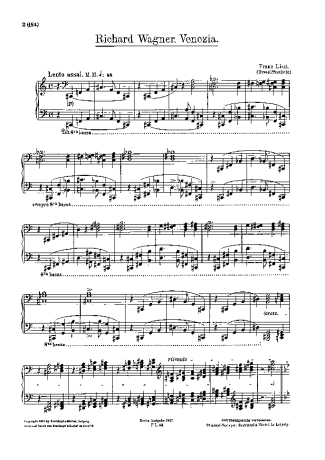 Franz Liszt  score for Piano