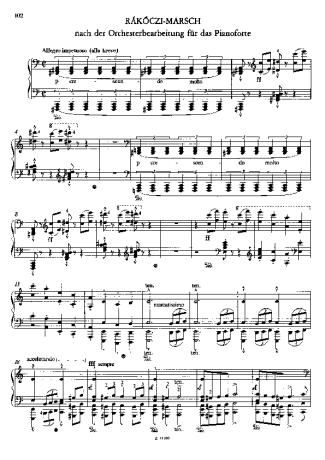 Franz Liszt  score for Piano