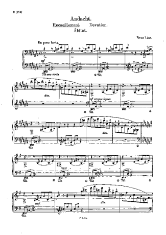 Franz Liszt  score for Piano