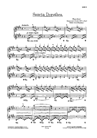 Franz Liszt Sancta Dorothea score for Piano