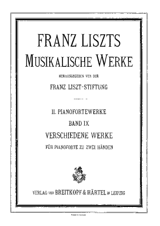 Franz Liszt  score for Piano