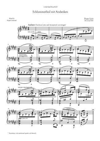 Franz Liszt  score for Piano