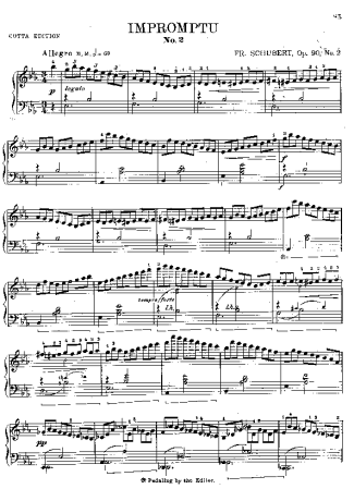 Franz Liszt Schuberts Impromptu No2  S.565b score for Piano