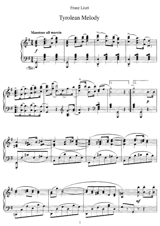 Franz Liszt  score for Piano