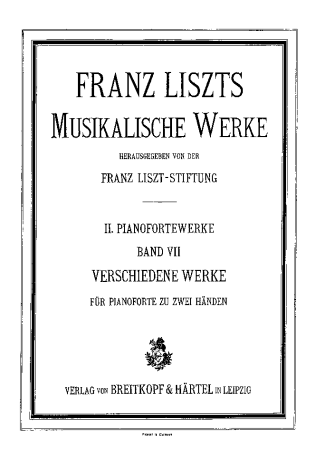 Franz Liszt  score for Piano