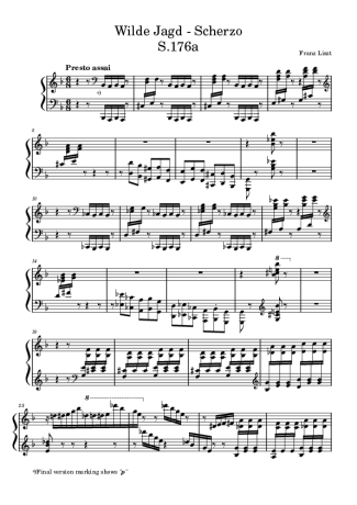 Franz Liszt  score for Piano