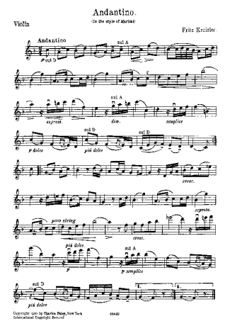 Fritz Kreisler  score for Violin