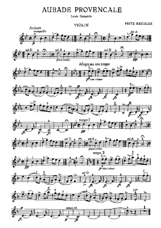 Fritz Kreisler  score for Violin