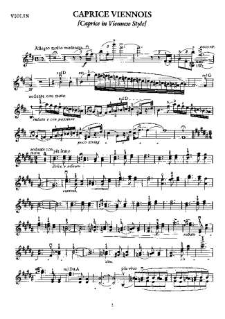 Fritz Kreisler  score for Violin