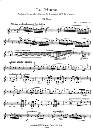 Fritz Kreisler  score for Violin