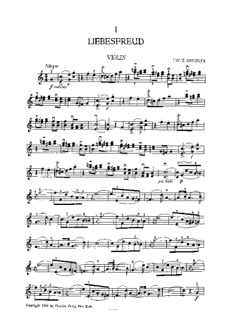 Fritz Kreisler  score for Violin