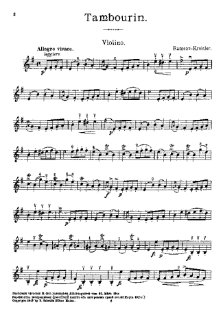 Fritz Kreisler  score for Violin