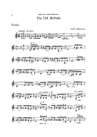 Fritz Kreisler  score for Violin