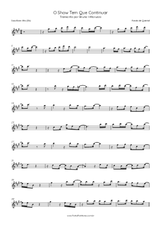 Fundo de Quintal  score for Alto Saxophone