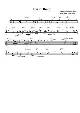 Gal Costa Dom De Iludir score for Clarinet (Bb)