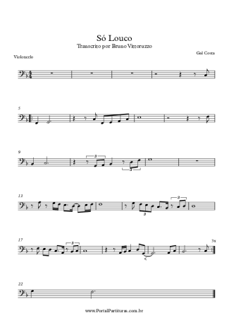 Gal Costa Só Louco score for Cello