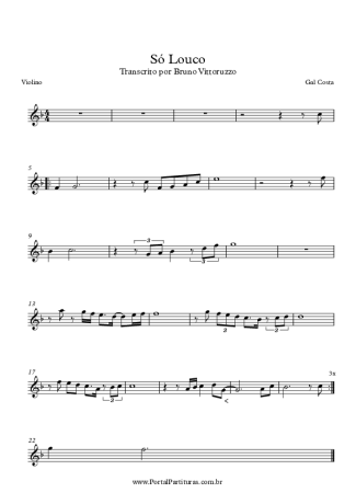 Gal Costa Só Louco score for Violin