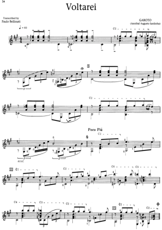 Garoto Voltarei score for Acoustic Guitar