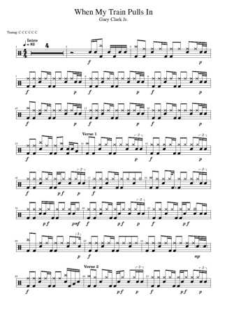 Gary Clark Jr. When My Train Pulls In score for Drums