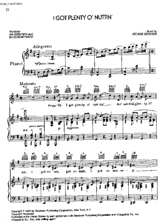 George Gershwin  score for Piano