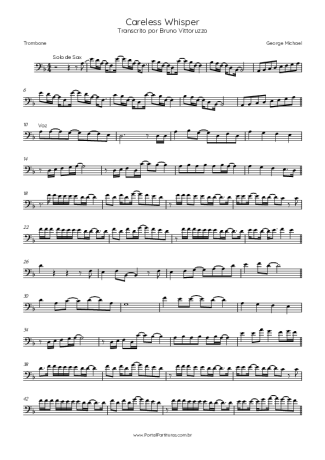 George Michael  score for Trombone