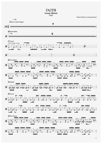 George Michael Faith score for Drums