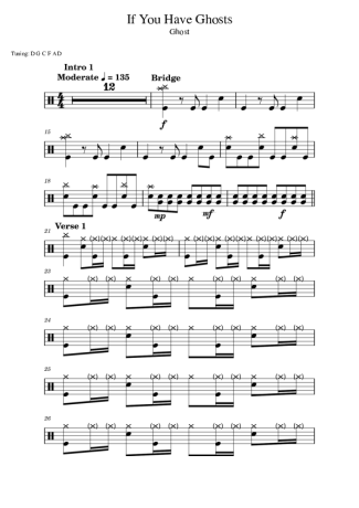 Ghost If You Have Ghosts score for Drums