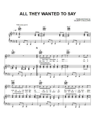 Gilbert O´Sullivan  score for Piano