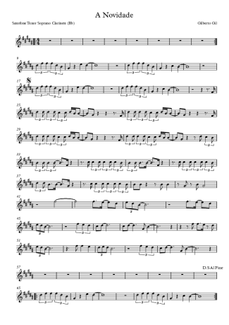 Gilberto Gil  score for Tenor Saxophone Soprano (Bb)