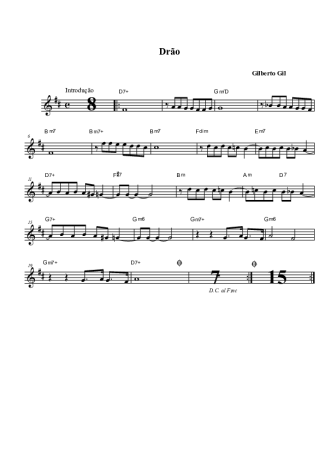 Gilberto Gil  score for Tenor Saxophone Soprano (Bb)