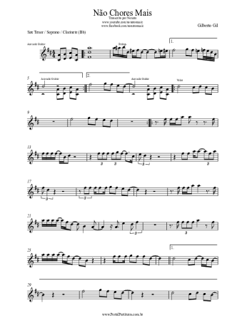 Gilberto Gil  score for Clarinet (Bb)