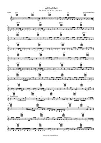 Gloria Gaynor I Will Survive score for Acoustic Guitar